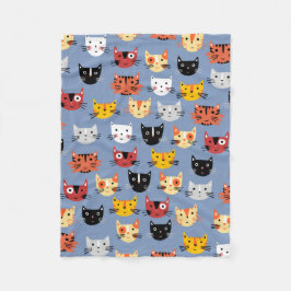 Veelvoudig bloemenpatroon blauw fleece deken