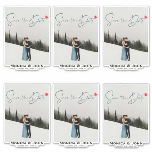 Veelvoudig sparen de Aangepaste Foto van de Datum Sticker (Voorkant)