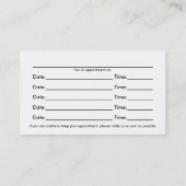 Veelvoudige aanstelling van de professionele Chiro Visitekaartje (Achterkant)