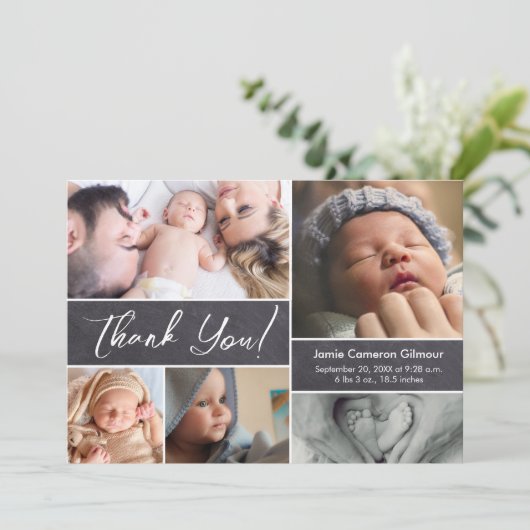 Veelvoudige afbeeldingen Pasgeboren de naamstatus  Bedankkaart (Staand voorkant)