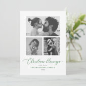 Veelvoudige foto met kerstzegeningen feestdagenkaart (Staand voorkant)