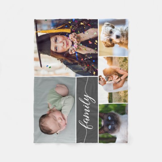 Veelvoudige fotocollage voor het script van het ge fleece deken (Voorkant)