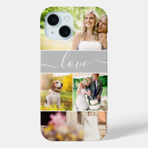 Veelvoudige foto's van het manuscript van de liefd iPhone 15 case