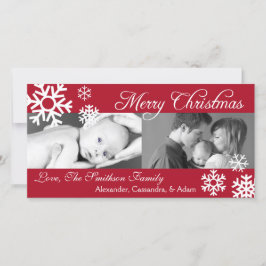 Veelvoudige Kerstmis Photocard van Sneeuwvlokken Feestdagenkaart