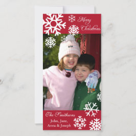 Veelvoudige Kerstmis Photocard van Sneeuwvlokken Feestdagenkaart