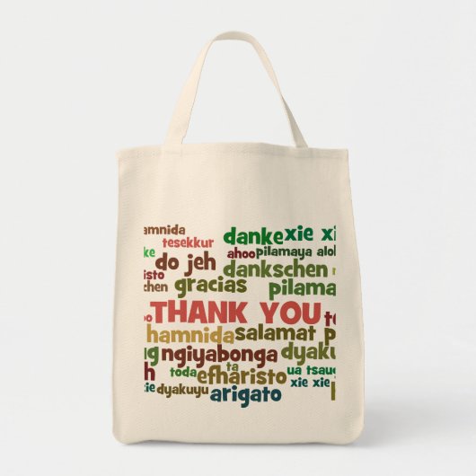 Veelvoudige manieren om Dank u in Vele Talen te ze Tote Bag (Voorkant)