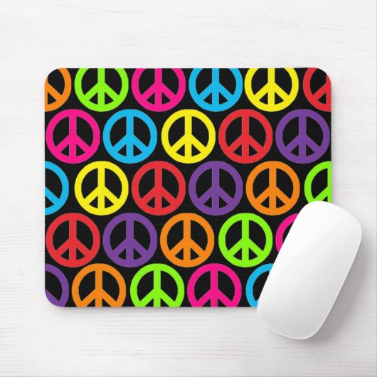 Veelvoudige Multicolor Vredessignalen Muismat (Met muis)