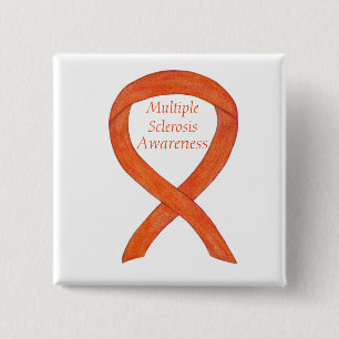 Veelvoudige Sclerosis Awareness Ribbon Custom Pins Vierkante Button 5,1 Cm