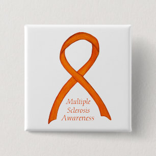 Veelvoudige Sclerosis Awareness Ribbon Custom Pins Vierkante Button 5,1 Cm