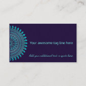 Veelzijdig Blauwgroen Mandala Visitekaartje (Achterkant)