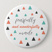 Veelzijdig doordacht, driekwartpatrooncitaat ronde button 4,0 cm (Voorkant)