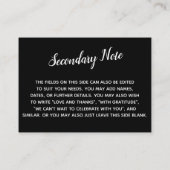 Veelzijdige Aangepaste Eenvoudige Doe-het-zelf-Huw Informatiekaartje (Achterkant)