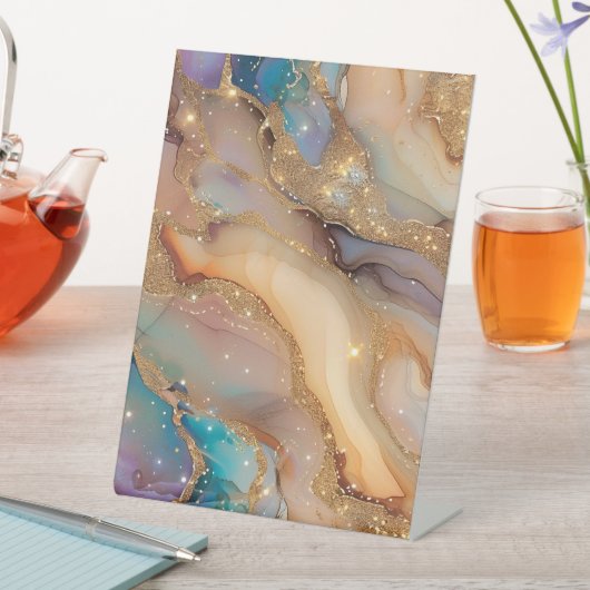 Veelzijdige Beige Holografische Alcohol Inkt Displ Reclamebord Met Voetstuk (Insitu)