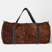 Veelzijdige Bruine Lederen Look Travel Duffel Bag Plunjezak (Voorkant)