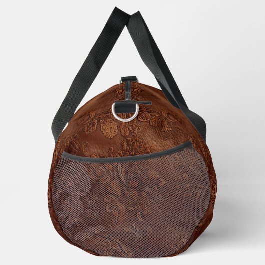 Veelzijdige Bruine Lederen Look Travel Duffel Bag Plunjezak (Rechts)