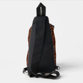 Veelzijdige bruine leren look sling bag (Achterkant)