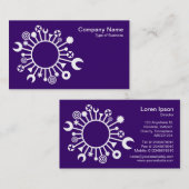 Veelzijdige cirkel - Wit op diep Paars Visitekaartje (Voorkant / Achterkant)