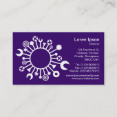 Veelzijdige cirkel - Wit op diep Paars Visitekaartje (Achterkant)