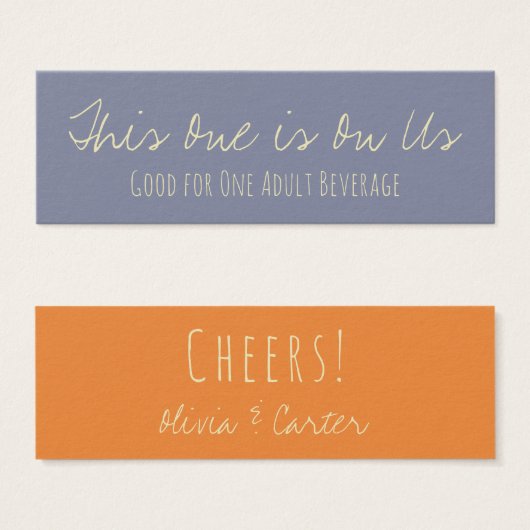 Veelzijdige Drink in crème, Sinaasappel en staal Mini Visitekaartjes (Voorkant /achterkant)