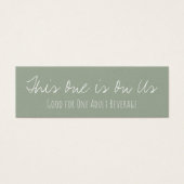 Veelzijdige Drink Tickets in Dusty Roos en Green Mini Visitekaartjes (Voorkant)