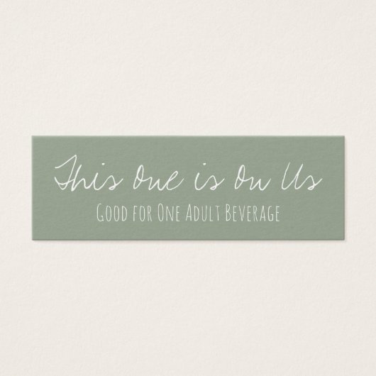 Veelzijdige Drink Tickets in Dusty Roos en Green Mini Visitekaartjes (Voorkant)