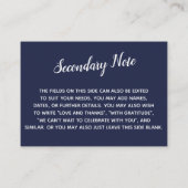 Veelzijdige, eenvoudige DIY-bruiloft Blue Informatiekaartje (Achterkant)