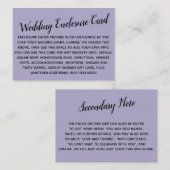 Veelzijdige, eenvoudige, dusty Paars Informatiekaartje (Voorkant / Achterkant)