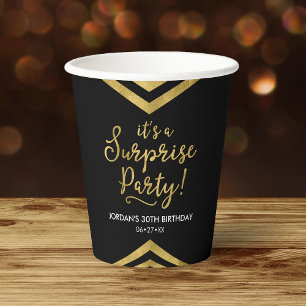 Veelzijdige Faux Gold Chevron Het is een verrassen Papieren Bekers