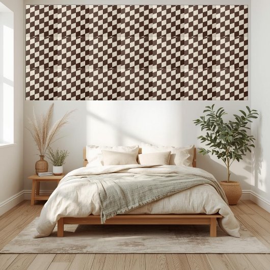 Veelzijdige geometrisch bruine en witte geruite Te Tegeltje