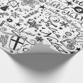 Veelzijdige kersttalen cadeaupapier (Hoek)