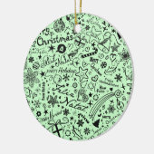 Veelzijdige kersttalen keramisch ornament (Links)