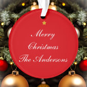 Veelzijdige kersttekst rode afbeelding met twee zi ornament