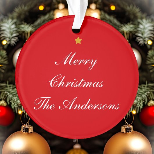 Veelzijdige kersttekst rode afbeelding met twee zi ornament