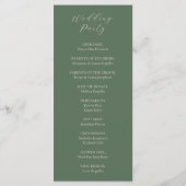 Veelzijdige Klassieke Script Floral Wreath Wedding Programmakaart (Achterkant)
