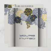 Veelzijdige marineslag en geelforenbruiloft kaart (Voorkant / Achterkant)