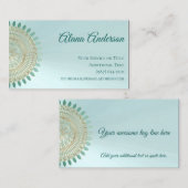 Veelzijdige Mint Green en Gold Mandala Visitekaartje (Voorkant / Achterkant)
