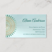 Veelzijdige Mint Green en Gold Mandala Visitekaartje (Voorkant)