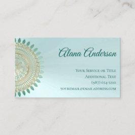 Veelzijdige Mint Green en Gold Mandala Visitekaartje