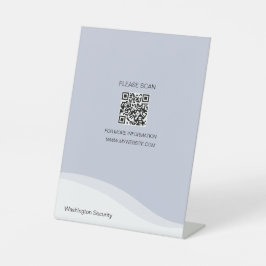 Veelzijdige QR-code Bureaublad Bord Lichtblauw Reclamebord Met Voetstuk