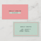 Veelzijdige sociale media Pastel Roze en Mint Blau Visitekaartje (Voorkant / Achterkant)