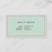 Veelzijdige sociale media Pastel Roze en Mint Blau Visitekaartje (Achterkant)