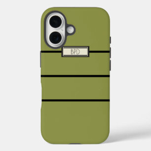 Veelzijdige stijlvolle gemerkte moderne geelgroene iPhone 16 hoesje