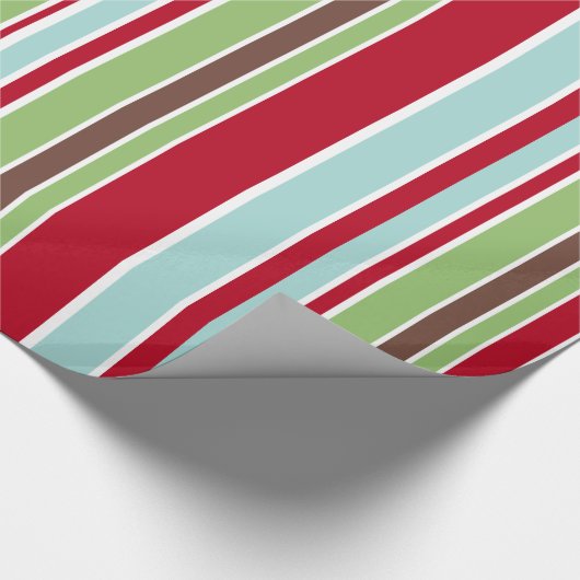 Veelzijdige vakantie rode, groene, blauwe en bruin cadeaupapier (Hoek)