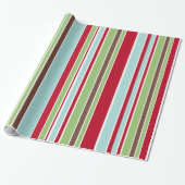 Veelzijdige vakantie rode, groene, blauwe en bruin cadeaupapier (Uitgerold)