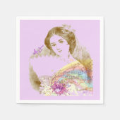  veen-roze-witstaart-papier Napkins Servetten (Voorkant)