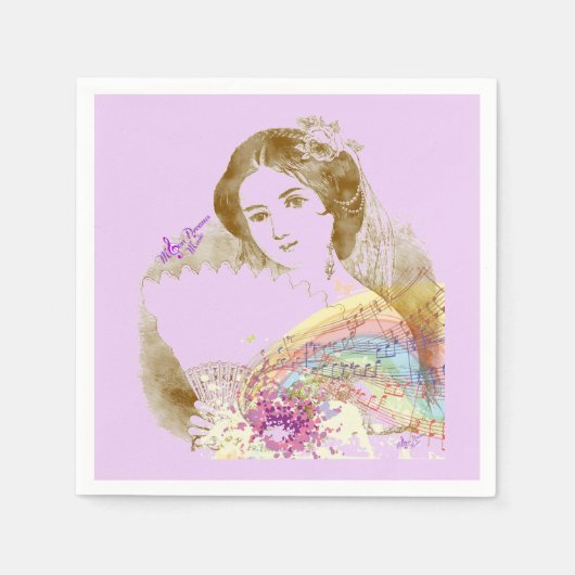  veen-roze-witstaart-papier Napkins Servetten (Voorkant)