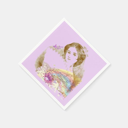 veen-roze-witstaart-papier Napkins Servetten (Hoek)