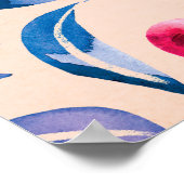 veenbessen en bladeren, waterverf rode wilde besse poster (Hoek)