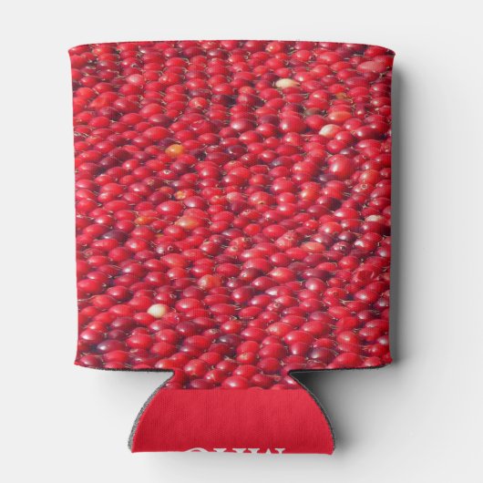 Veenbessen feestelijk rood blikjeskoeler (Achterkant)