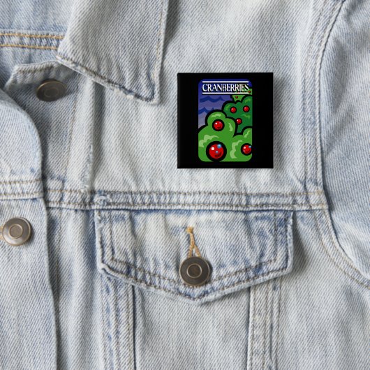 Veenbessen Vierkante Button 5,1 Cm (In situ)